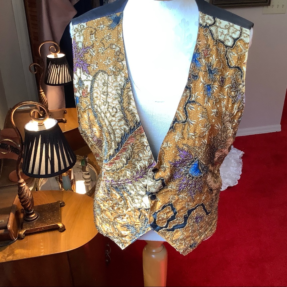 Kenar beaded vest, lined, size L